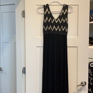 Black and gold maxi dress